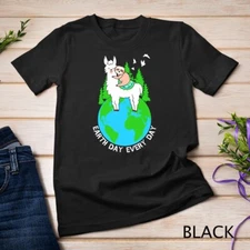 Earth Day Everyday Llama Sloth Cool Earth Day Lover Gift T-Shirt Unisex T-shirt