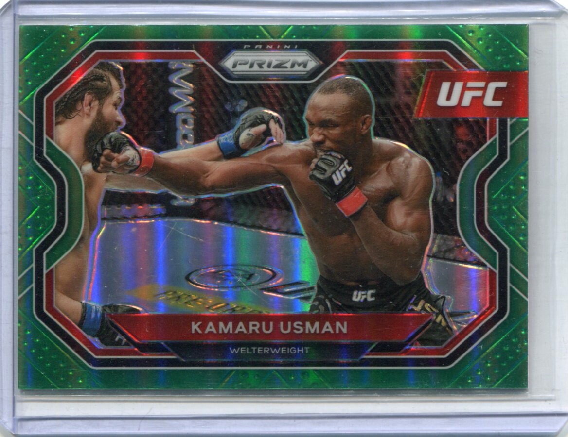 2021 Panini Prixm UFC - KAMARU USMAN - Green Prizm #151 - UFC MMA