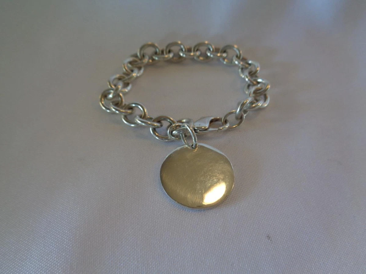 USED VINTAGE TIFFANY CO STERLING SILVER ROUND DISC BRACELET