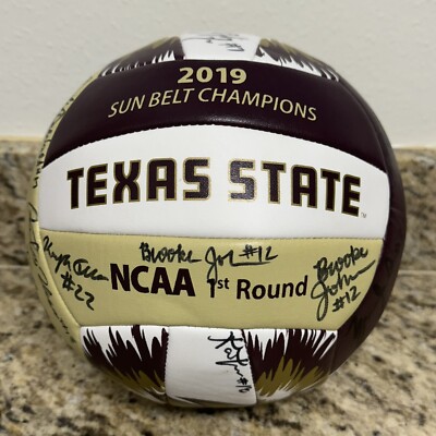 2019 Texas State Bobcats Sun Belt Champions Full Roster Autographed Volleyball