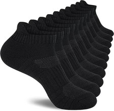 Mens 100 Cotton Ankle Socks, Athletic Cushioned Performance Running Moisture