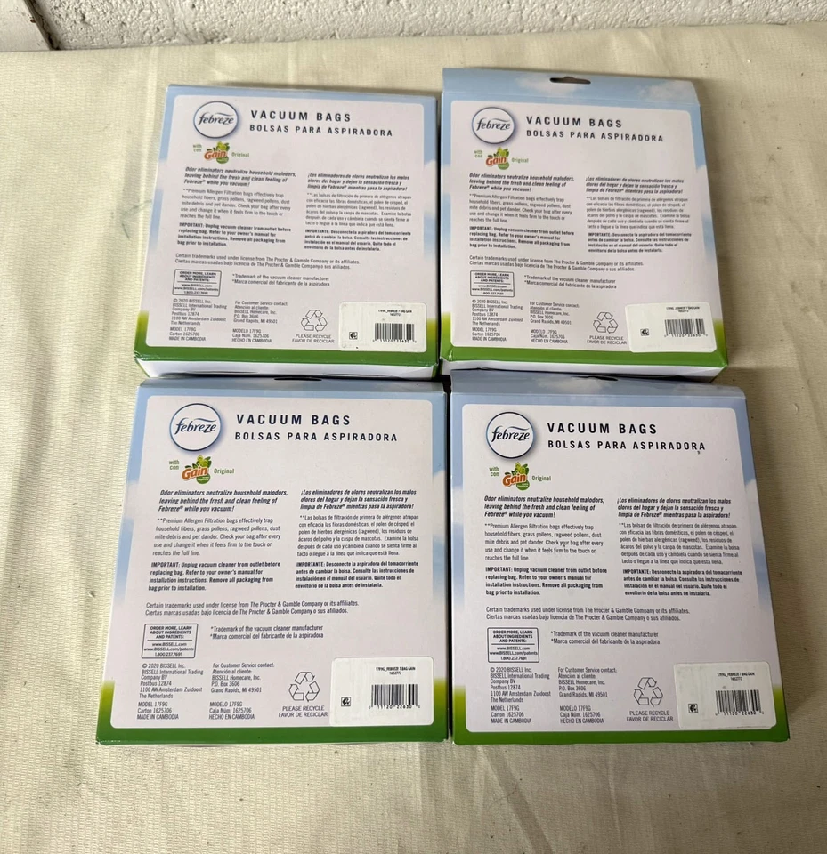 4 Boxes - Febreze Vacuum Bags Bissell Style 7 - Eliminates Odors - 12 Bags Total - Image 2 of 3