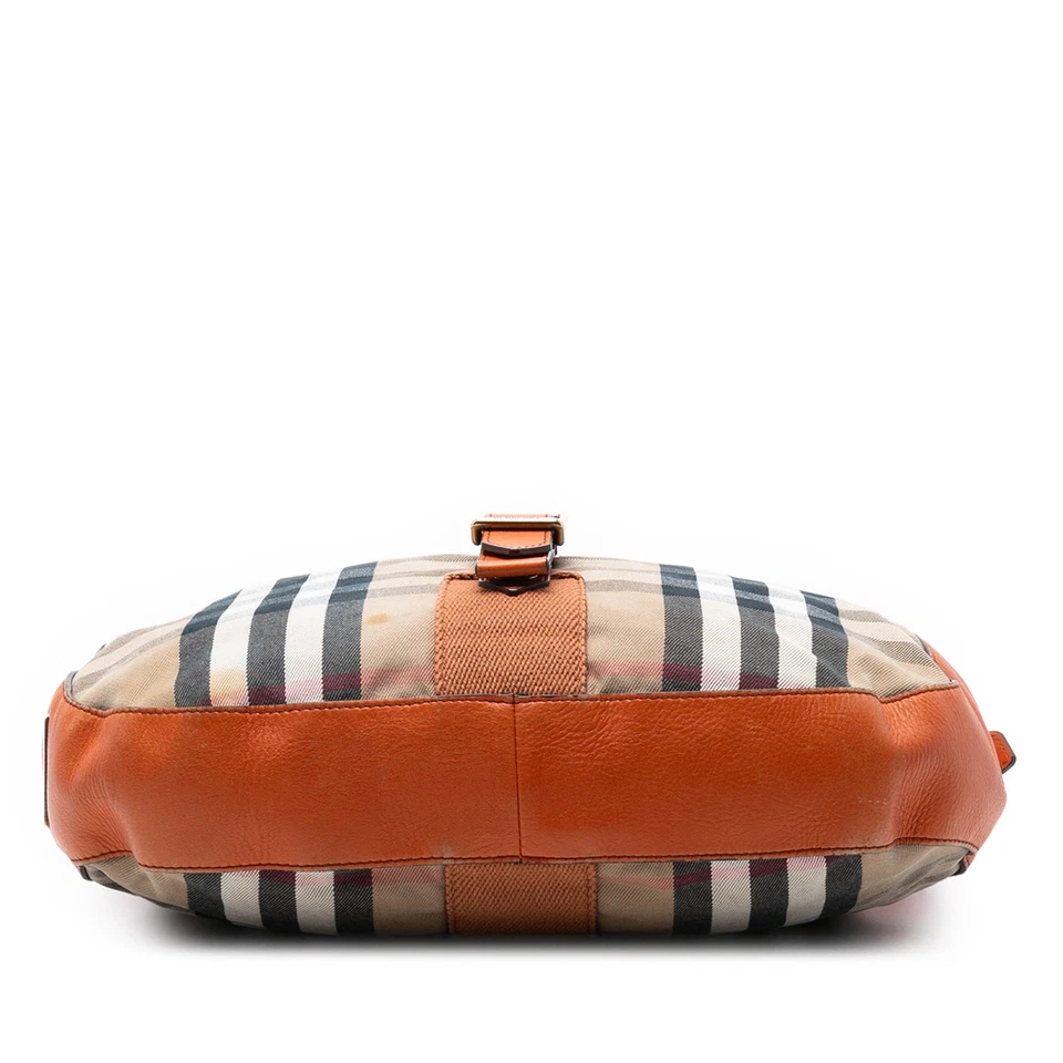 Hobo de madera de fresno de lona a cuadros Burberry House autenticado marrón Foto 3 de 4