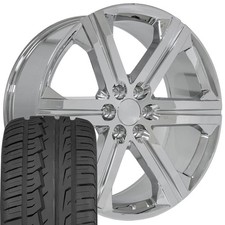 Oe Wheels Cv60 24x10 Chrome Rims 30535r24 As Tires Set 6x139.7 30et