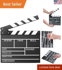 12"x11" Reusable Wooden Movie Clapboard with Pen - Perfect for Students & Events