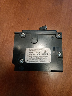 #ad Westinghouse HQP 3100H 100 Amp 240 Volt Circuit Breaker $40.00