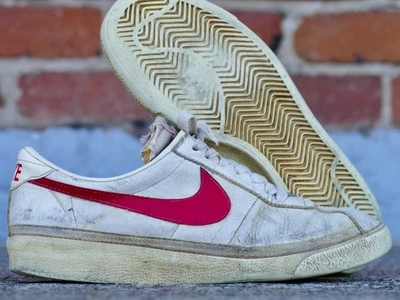 Vintage Nike Bruin Sz 9 white/red low Marty McFly bttf 1980 Japan - Photo 1/4