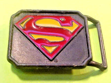 Superman DC Comics Mosiężna i emaliowana klamra paska Lee 1944 USA BBB1