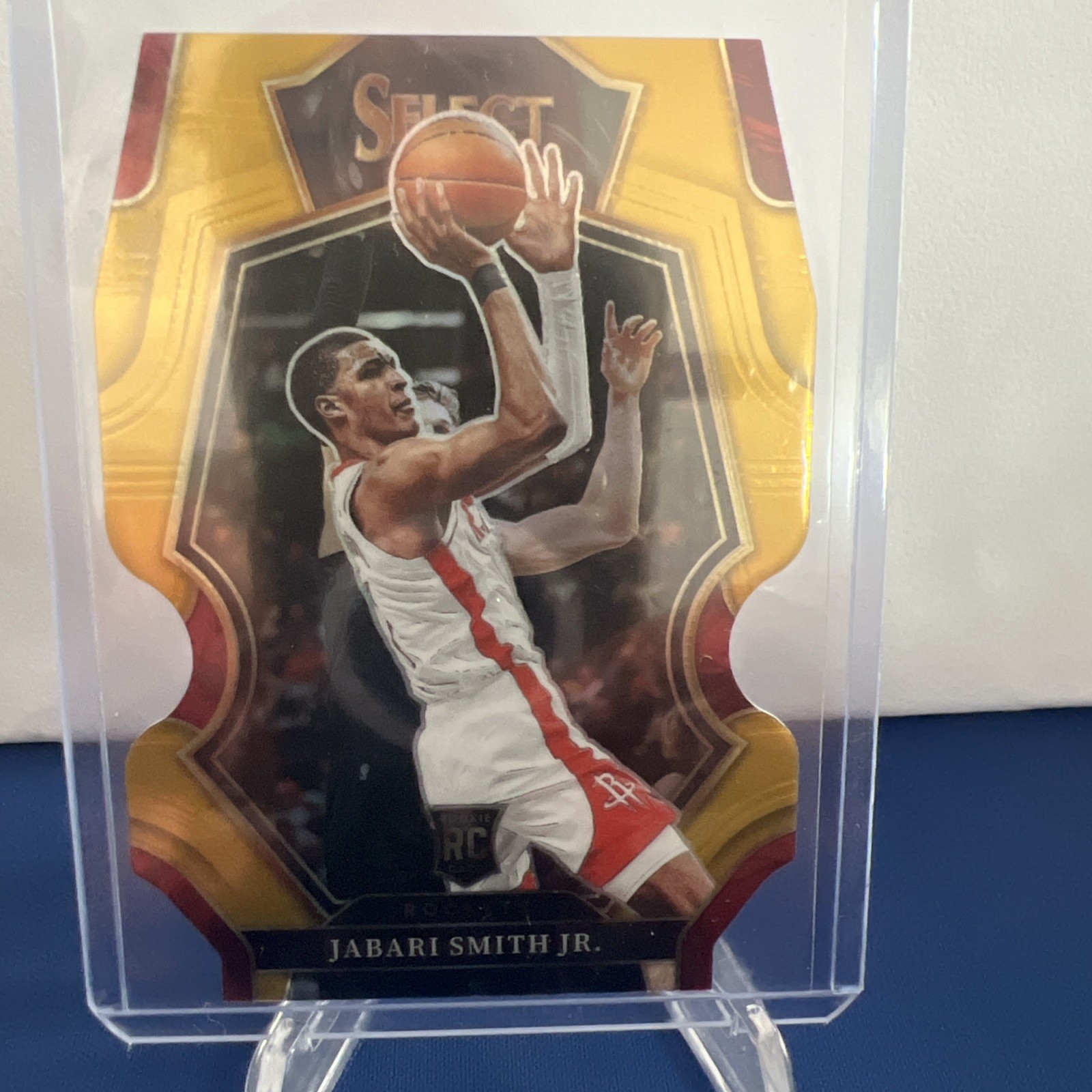 2022-23 Panini Select Jabari Smith Jr. #184 Gold Die-Cut 04/10 Rookie card.