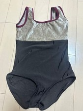 YUMIKO Ballet Leotard Black x Grey Velvet XS