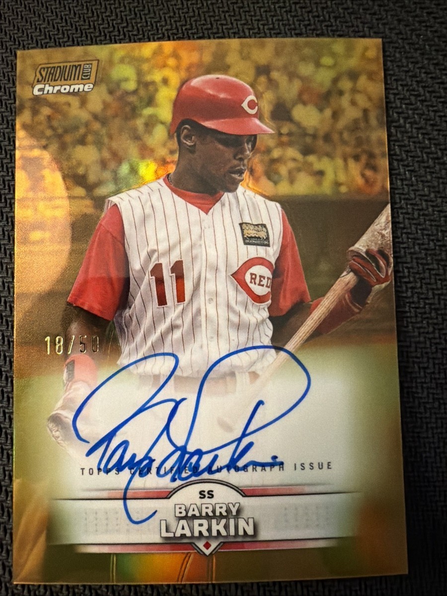 メジャーリーグ　カード　Barry Larkin 2025 Topps Stadium Club Barry Larkin On Card Chrome Auto Gold /50