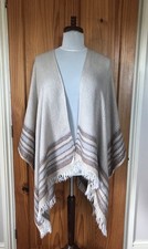 M&S Cream Mix Open Front Poncho - One Size