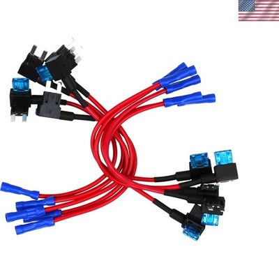 10 Pack -  12V Car Add-A-Circuit Fuse TAP Adapter Mini ATM APM Blade Fuse Holder