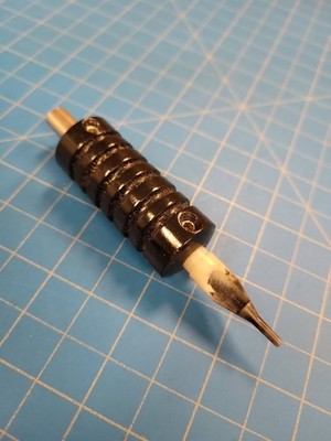 Professional Black Aluminum Tattoo Machine Grip 25mm Stainless Steel Tube Tip