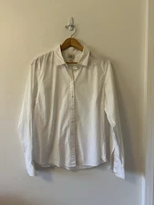J. Crew Women's Haberdashery White Button Down Shirt | Size XL