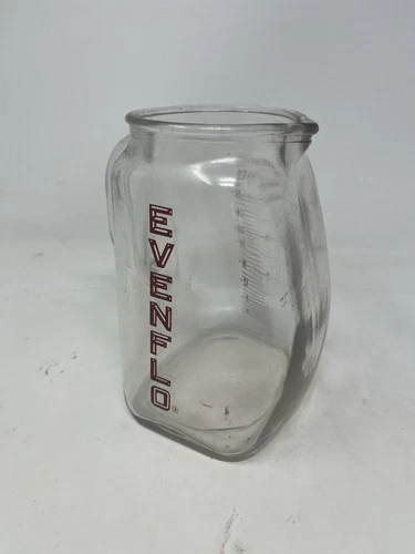 Vintage Evenflo Glass Baby Formula Milk Jug w Handle Measuring Pitcher 4 Cup