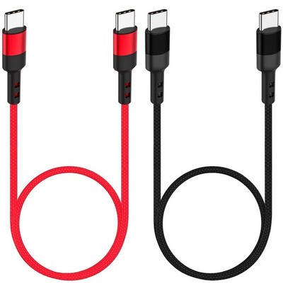 SUMPK 50cm USB C auf C Kabel 2er Pack, 60W gerade - 50cm, schwarz, rot
