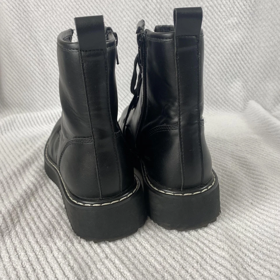 Botas Madden Girl para mujer talla 9 negras Kurrt Combat con cordones cremallera lateral plataforma taco Foto 4 de 4