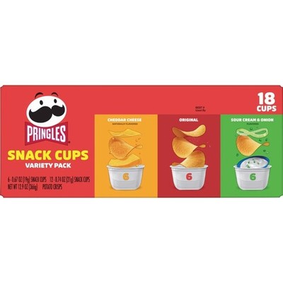 Pringles Snack Cups Variety Pack Potato Crisps Chips - 12.9oz/18ct