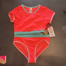 Justice 2 Piece Rash Guard Bikini Swimsuit Size 7/8