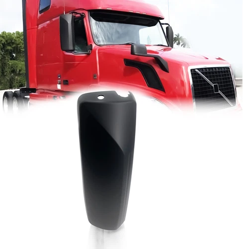 Door Mirror Matte Black Cover Curved Back Passenger RH Side 2004-2018 Volvo VNL
