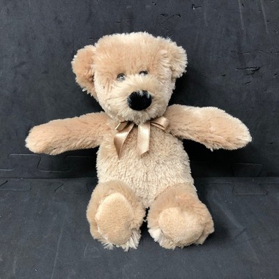 Koala Baby Teddy Bear Plush 8'' Rattle Tan Brown Stuffed Animal Satin Bow Lovey