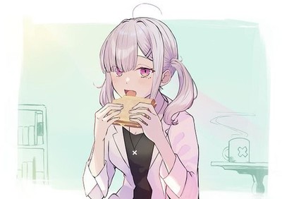 Anime sukoya kana bread holding food rolled up Playmat Gaming Mat Desk 10846