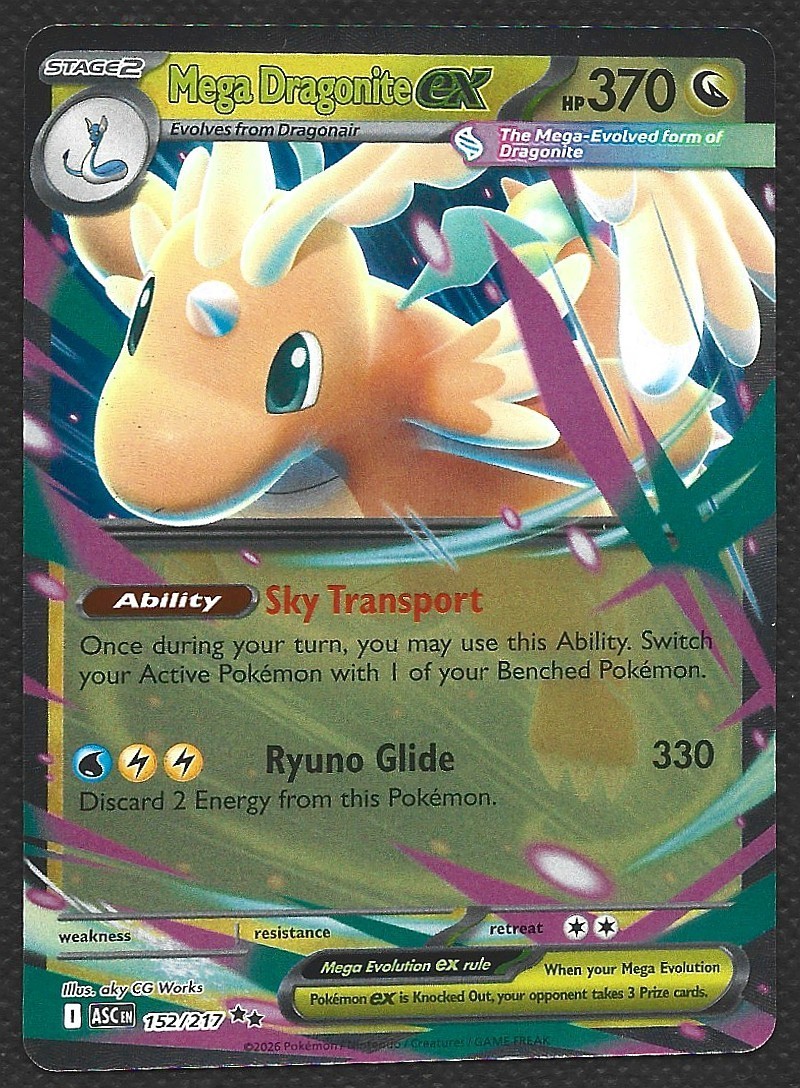Pokemon Mega Dragonite Ex 152/217 Double Rare Ascended Heroes Near