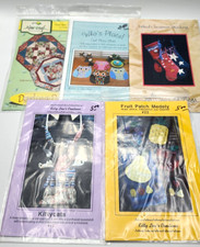 Lot of 5 Quilt Sewing Craft Patterns Misc. Brands Cats Fruit Owls Stockings