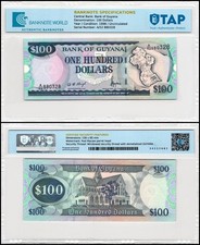 Guyana 100 Dollars, 1999-2005 ND, P-31a.2, UNC, Authenticated