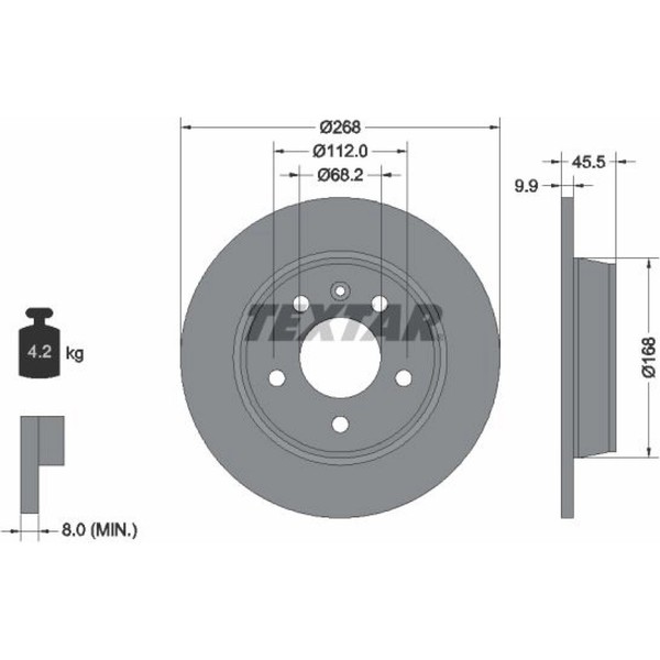 2X Textar 92074303 Bremsscheibe FüR Seat VW Ford Sharan VAN Galaxy Alhambra 7M8-image