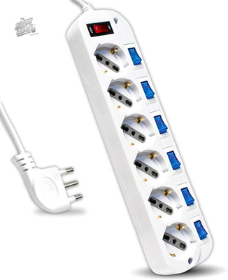 Schuko 6-Seater Electric Slipper Multi Outlet Two-Stroke Independent Switches 1