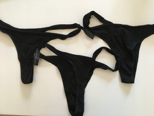 3 x Primark Women’s Black Thong - Size M