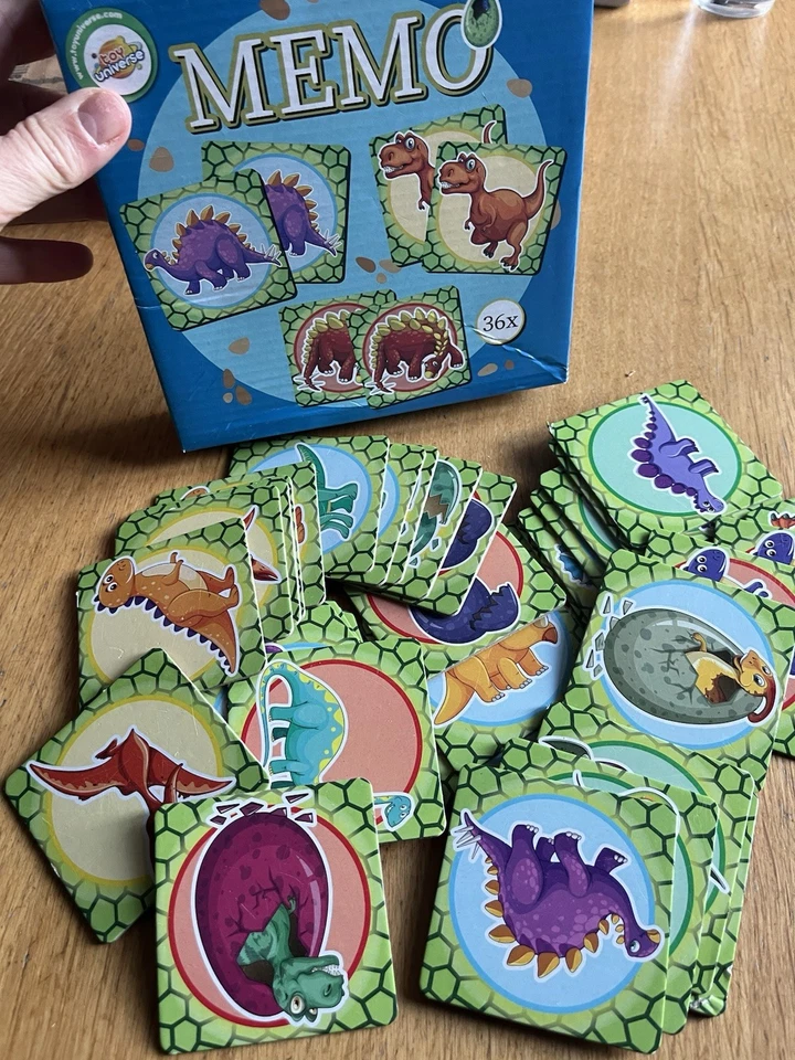 Dino Memo Dinosaurier Memory 36 Karten Toy Universe Mitbringspiel Kinder Raten - Bild 3 von 4