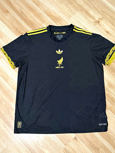 Authentic Adidas Mexico National Team Soccer Jersey Black/Gold Men’s 2XL