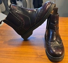 Genuine Leather Grafters Brogue Chelsea Boot Ox Blood Size 6 Very Good Condition