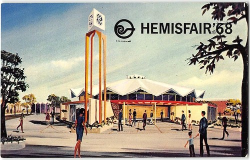 HEMISFAIR 1968 San Antonio, Texas General Electric Mid-Century Modern Postkarte - Bild 1 von 2