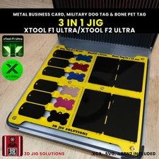 xTool F1 Ultra & F2 Ultra 3-in-1 Laser Jig | Business Card, Pet Tag, Dog Tag