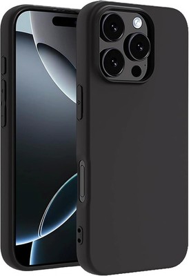 iPhone 16 Pro Max Phone Case, Black Anti-Fingerprint Protective Bumper Matte Cov