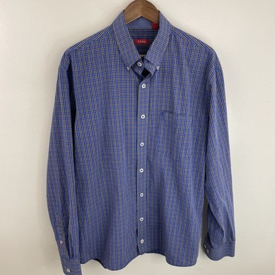 IZOD Shirt Mens XLT Tall Xtra Large Multicolor Plaid Long Sleeve Button Down