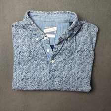 johnnie-O Polo Shirt Mens Large Blue Overboard Wave Print Short Sleeve JMPO330W