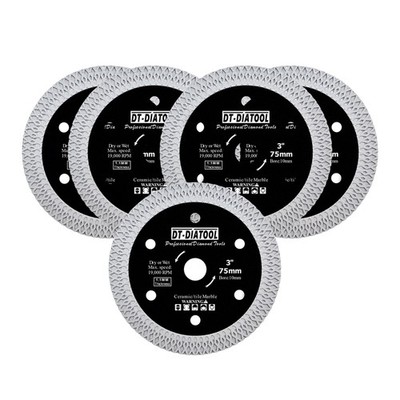 DT-DIATOOL 1/2/3/5 Stück 75-125 mm Diamant-Trennscheibe Fliesensägeblatt