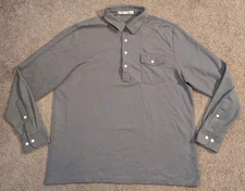Criquet Long Sleeve Players 100% Cotton Gray Golf Polo Men's XL