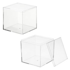 Acrylic Box with Lid, 2.95 x 2.95 x 2.95 in Acrylic Display Case Plastic Squa...
