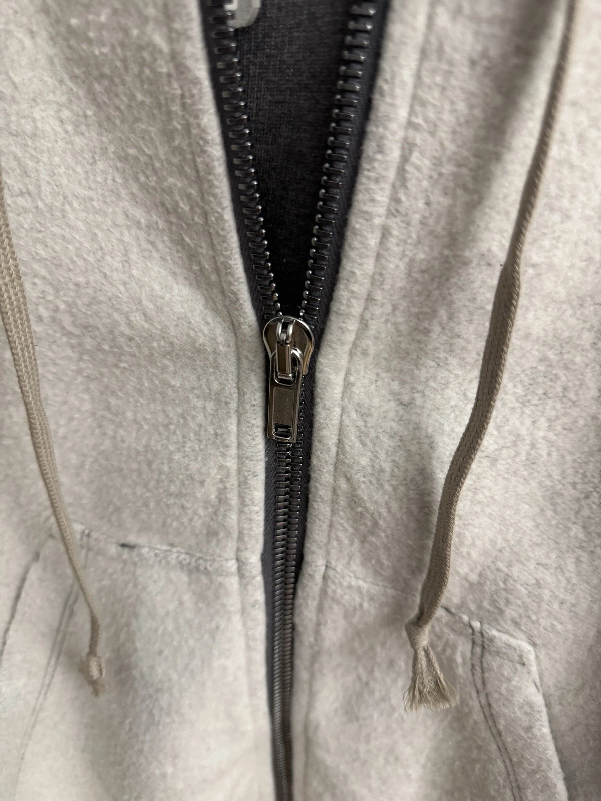 Felpa con cappuccio RICK OWENS DRKSHDW cotone zip reversibile Jason GRIGIO MELANGE BIANCO