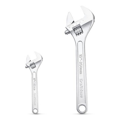 CRAFTZONE Adjustable Wrench Set, 2pc Sets with 6-inch,10-inch, Silver 