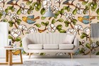 3D Floral Bird Seamless Wallpaper Wall Mural Removable Self-adhesive Sticker3954