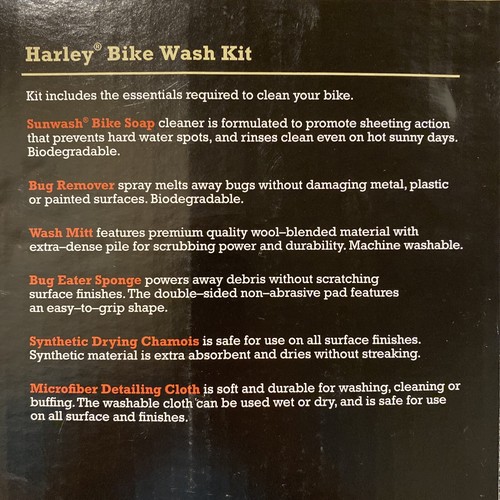 Harley Davidson Detail & Wash Kit Bug Remover, Bike Soap, Wash Mitt, Sponge RARE - 第 5/7 張圖片