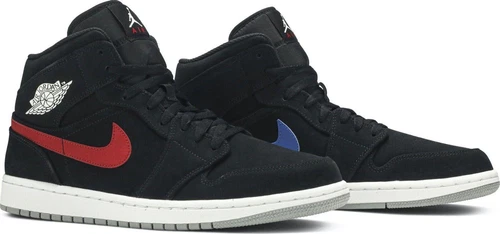 Jordan 1 Mid Multicolor Swoosh Black