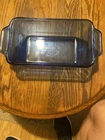 Vintage ANCHOR HOCKING Ovenware COBALT BLUE Glass Bread LOAF PAN 1.5 Q 5 x 9